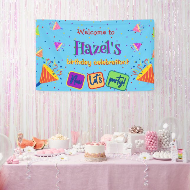 Colorful personalized birthday banner (Party)