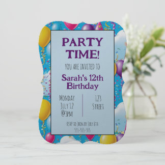 Colorful Personalized birthday invitation