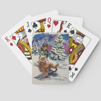 Colorful personalized Christmas playing cards