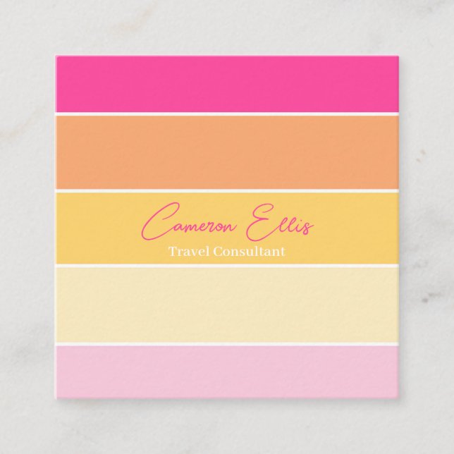 Colorful Personalized Colorblock Business Card (Front)