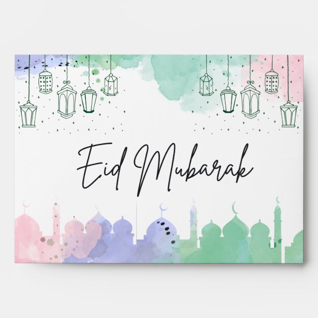 Colorful Personalized Eid Money Card Envelopes (Front)