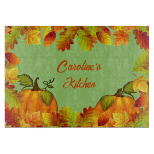 Colorful Personalized Fall Season Cutting Board