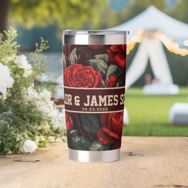 Colorful Personalized Gardenias Tumbler For Weddin (Wedding)