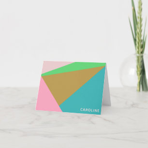 Colorful Personalized Name Stationery Geometric Note Card