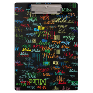 colorful & personalized pattern names cool clipboard