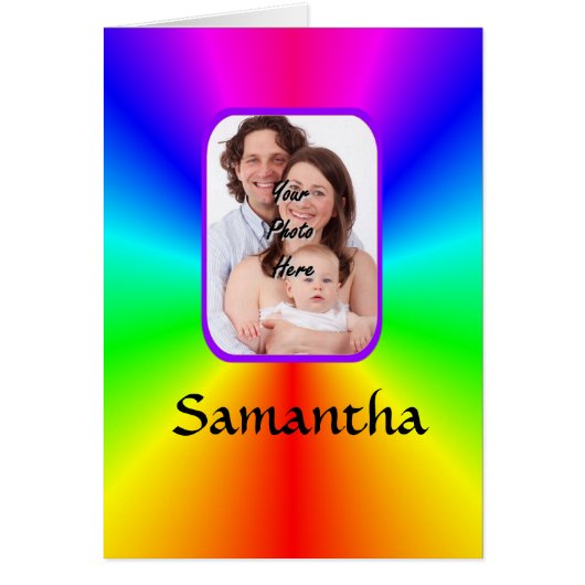 Colorful personalized photo background cards (Front)