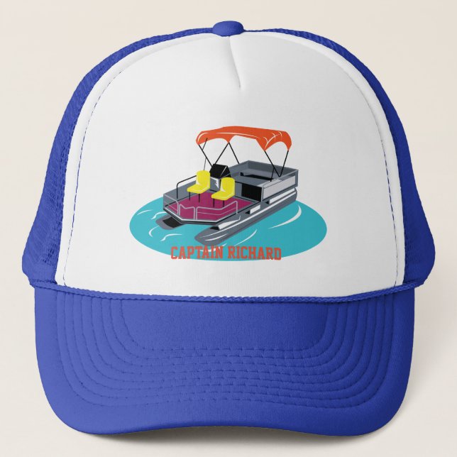 Colorful Personalized Pontoon Boat Cap (Front)