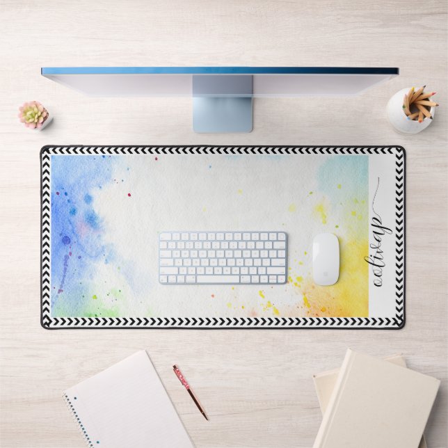 Colorful Personalized Script name Desk Mat (Office 1)