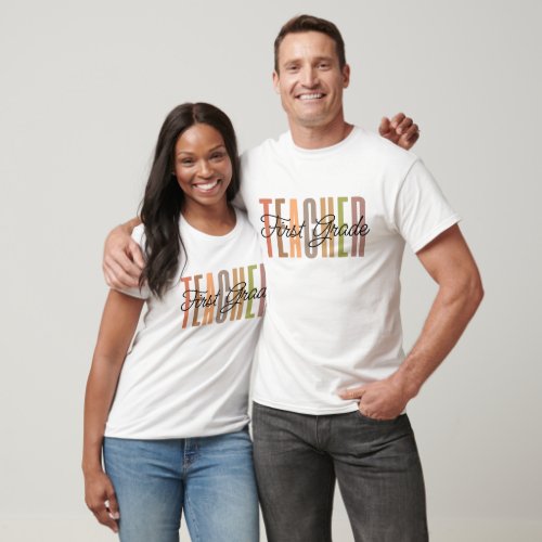 Colorful Personalized Teacher T Shirt Tee