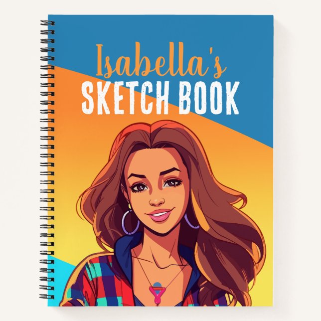 Colorful Personalized Teen Girl Sketch Book (Front)