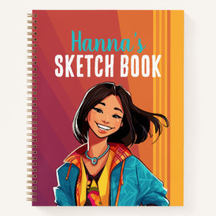 Colorful Personalized Teen Girl Sketch Book