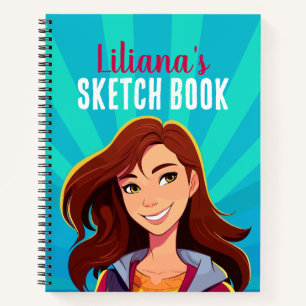 Colorful Personalized Teen Girl Sketch Book