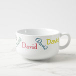 Colorful Personalized Text Soup Bowl at Zazzle