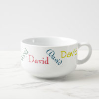 Colorful Personalized Text Soup Bowl