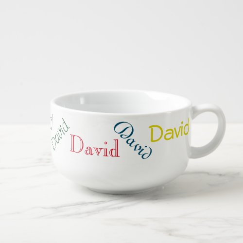 Colorful Personalized Text Soup Bowl