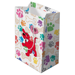 Colorful Pet Dog Paws  Medium Gift Bag