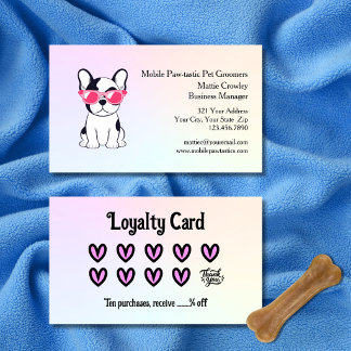 Colorful Pet Grooming Rewards Loyalty Card