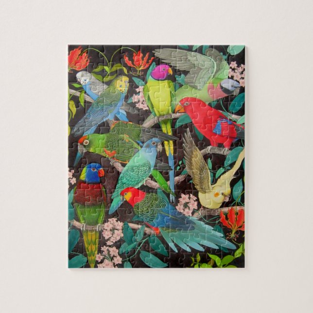 Colorful Pet Parrots Puzzle (Vertical)