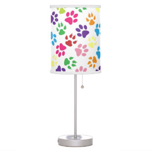 Colorful Pet Paws Table Lamp