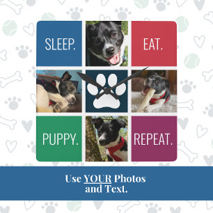 Colorful Pet Photo Animal Lover's Modern Geometric Square Wall Clock