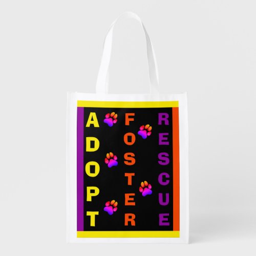 Colorful Pet Rescue and Adoption Reusable Bag