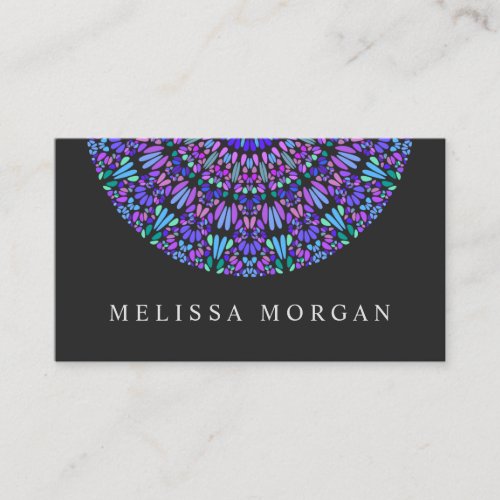 Colorful Petal Mosaic Mandala Business Card