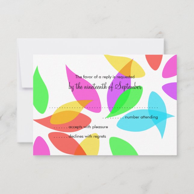 Colorful Petals Response Card (Back)