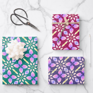 Colorful Petals Wrapping Paper Sheets