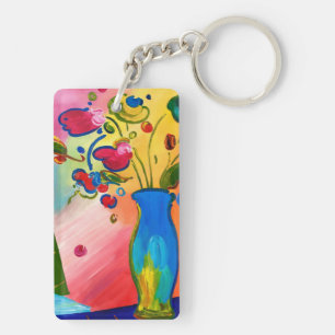 Colorful Peter Max Inspired Key Chain