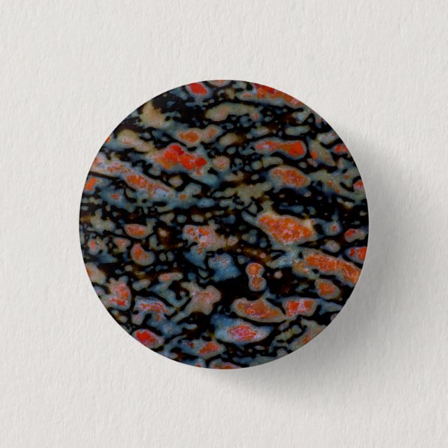 Colorful Petrified Dinosaur Bone Button (Front)