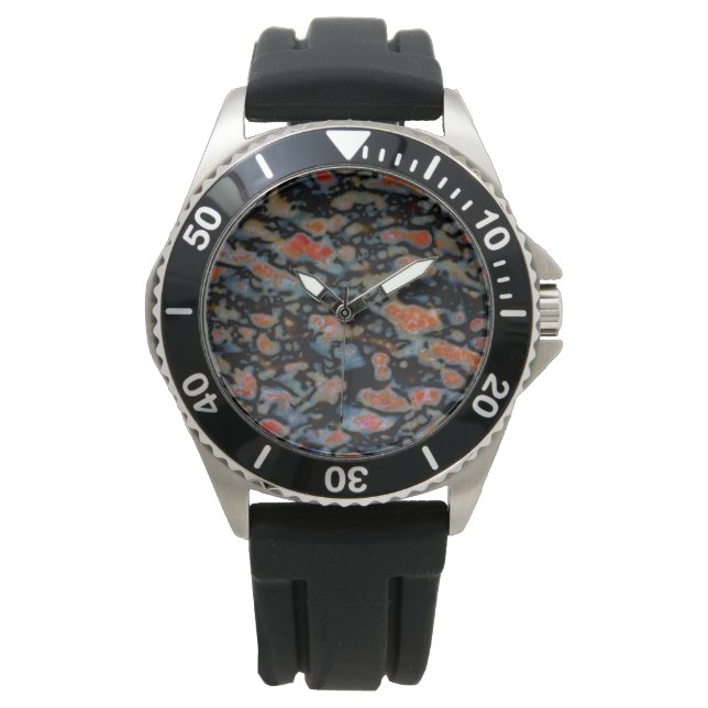 Colorful Petrified Dinosaur Bone Watch (Front)