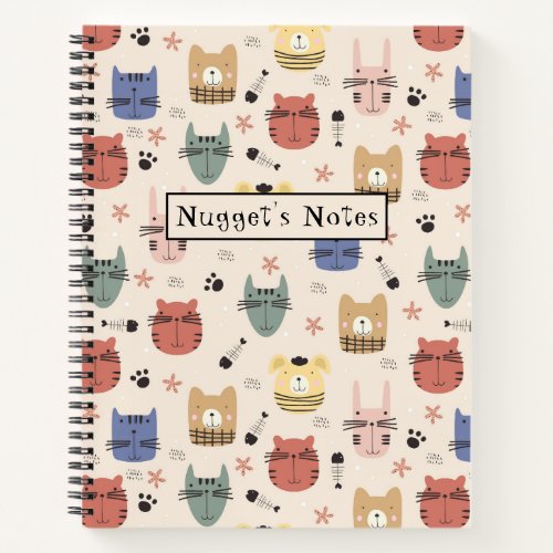 Colorful Pets Personalized Pet Notes Notebook