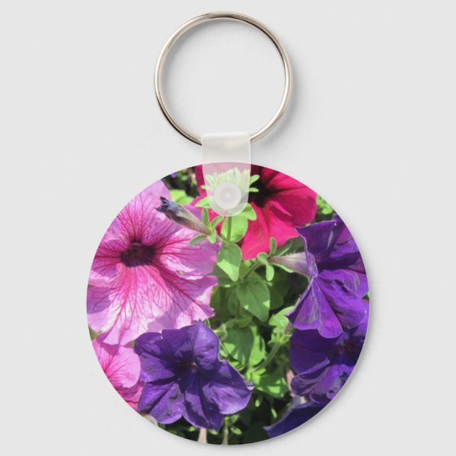 Colorful Petunias Keychain (Front)