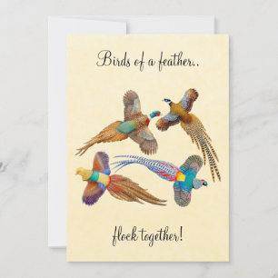 Colorful Pheasants Customizable Party Invitation