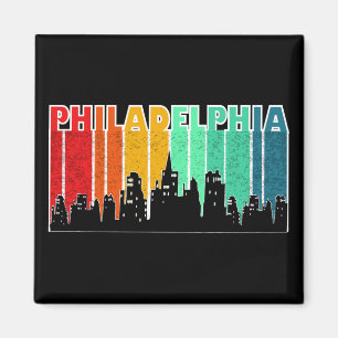 Colorful Philadelphia Retro Sunset Cityscape Magnet