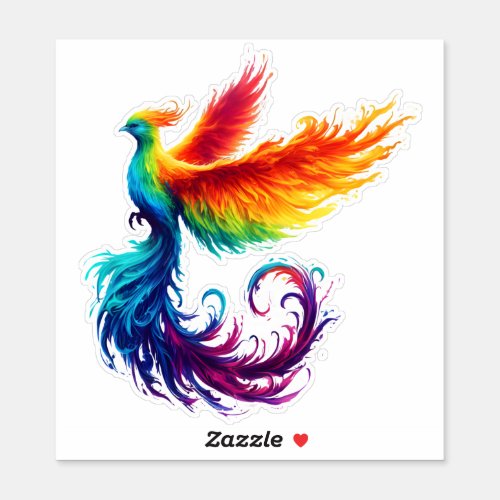 Colorful Phoenix Bird Diversity LGBTQ Love All Sticker