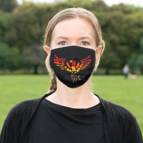 Colorful Phoenix Bird Rising From Ashes Adult Cloth Face Mask