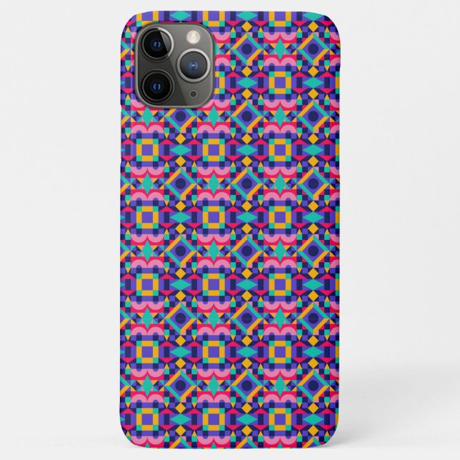 Colorful phone case featuring a vibrant geometric  (Back)