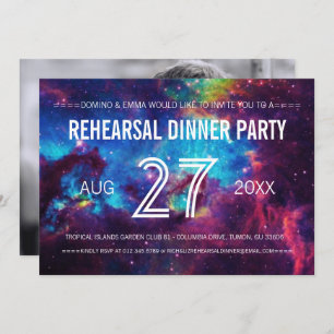 Colorful Photo Galaxy Rehearsal Dinner Invitation