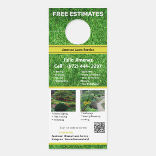 Colorful Photo Landscape Services QR Code Door Hanger