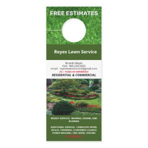 Colorful Photo Lawn Service Estimate Reference Door Hanger