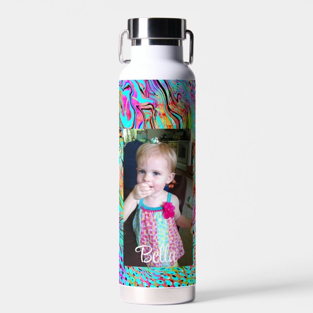 Colorful Photo Personalized     Water Bottle (Front)