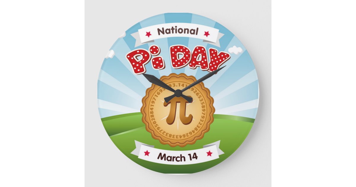 Colorful Pi Day Large Clock | Zazzle