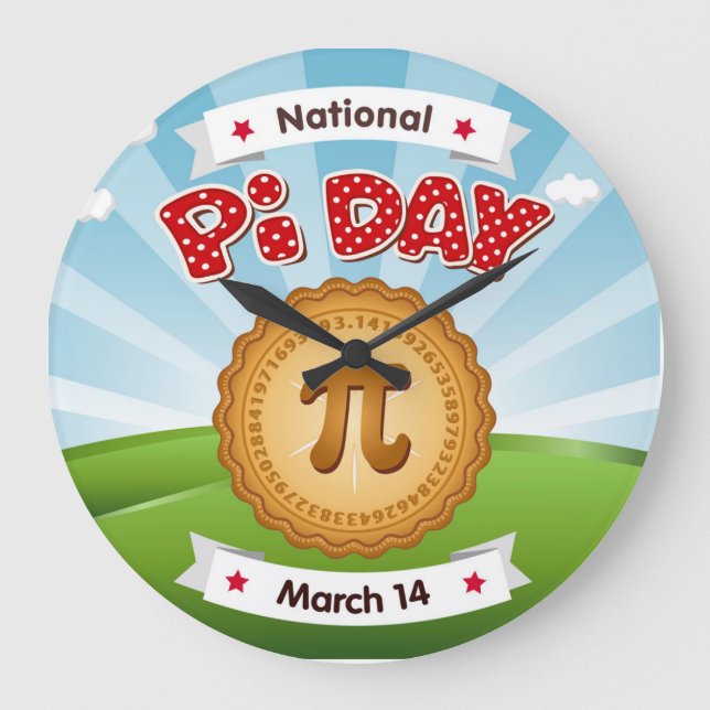 Colorful Pi Day  Large Clock (Front)