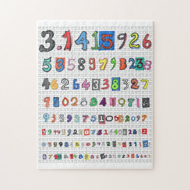 Colorful Pi Jigsaw Puzzle (Vertical)