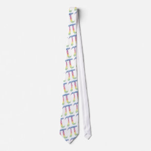 Colorful Pi Number Pattern Nerd Neck Tie