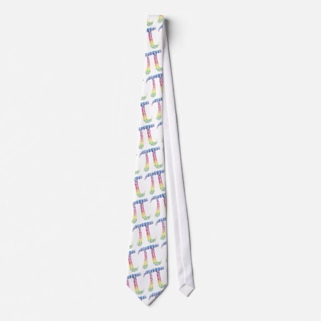 Colorful Pi Number Pattern | Nerd Neck Tie (Front)