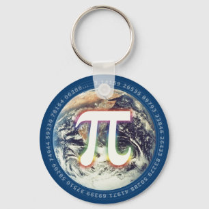 Colorful Pi on Earth   Math Keychain
