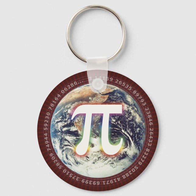 Colorful Pi on Earth - Math Keychains (Front)