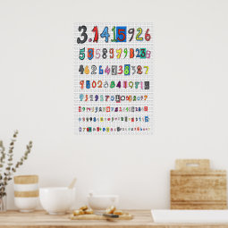 Colorful Pi Poster | Zazzle